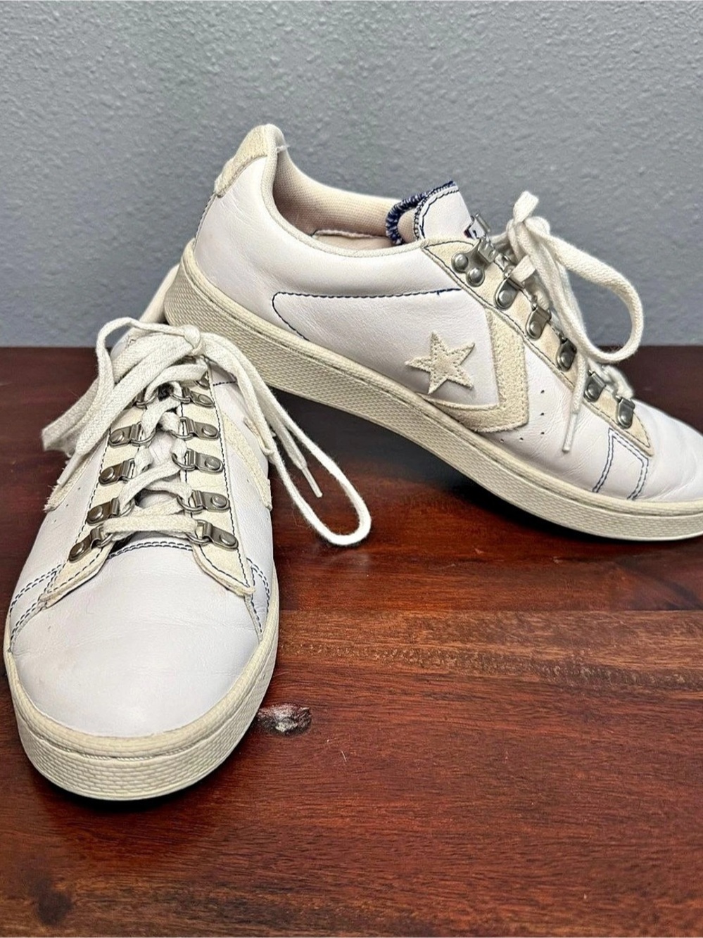 Converse x pgLang Pro Leather Ox "programleather" White Sneakers Size mens 7/wom